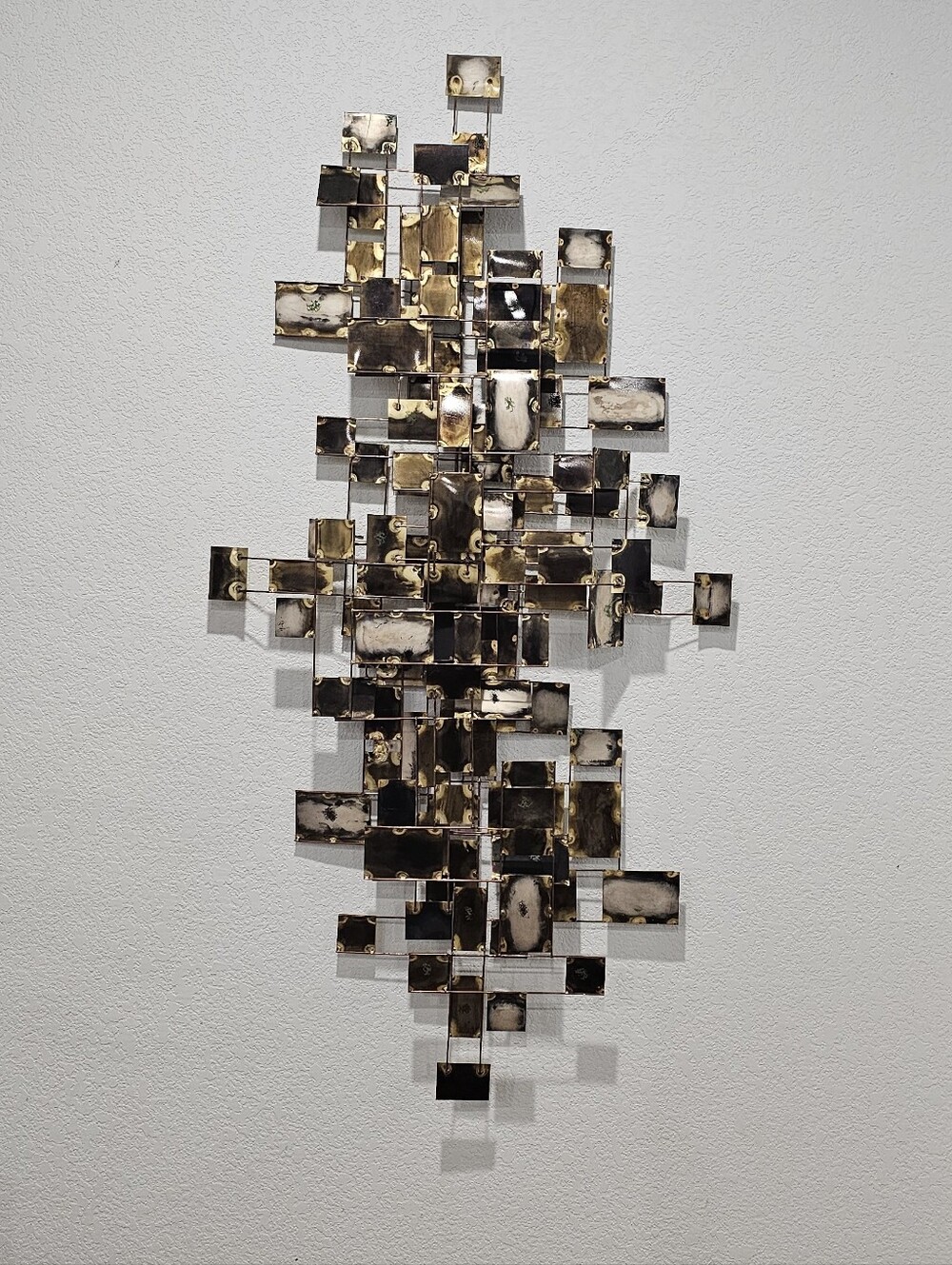 1972 Signed C. Jeré "Labyrinth" Brutalist Metal Wall Sculpture | 53" × 27.5"
